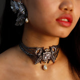 Butterfly Choker Rhodium